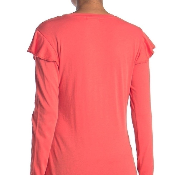 NWT Sundry Long Sleeve Ruffle Tee Size 2 - Picture 2 of 3